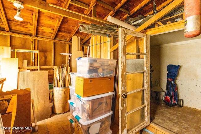 view of storage area