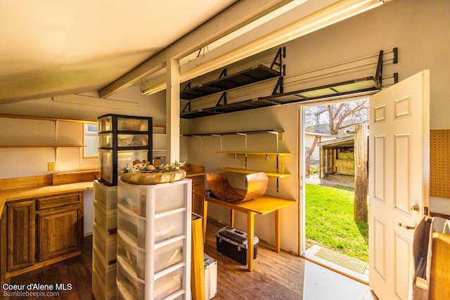 interior space featuring wood finished floors