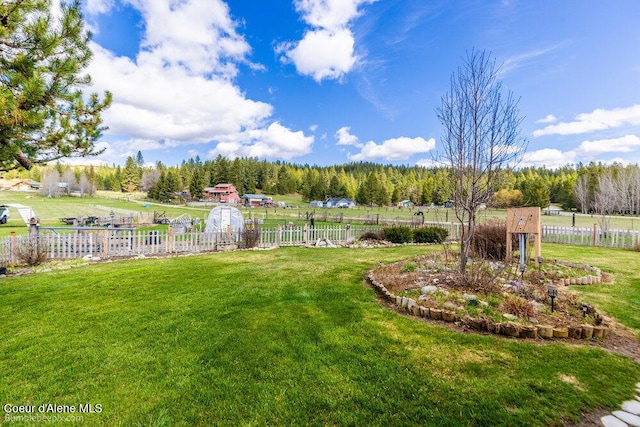 view of yard featuring fence