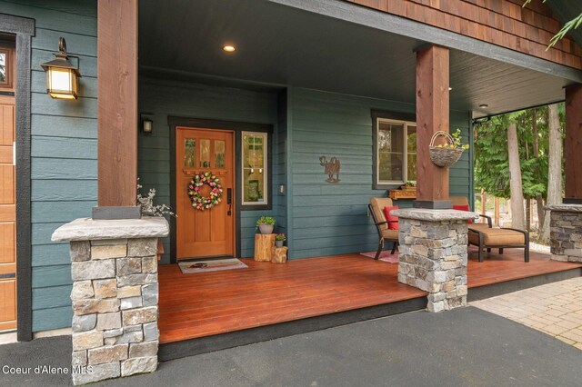 137 Bitterroot Pass, Sagle, ID 83860 - property entrance featuring covered porch