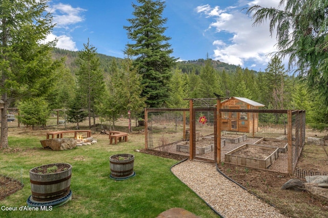 137 Bitterroot Pass, Sagle, ID 83860 - view of yard featuring a forest view and a garden
