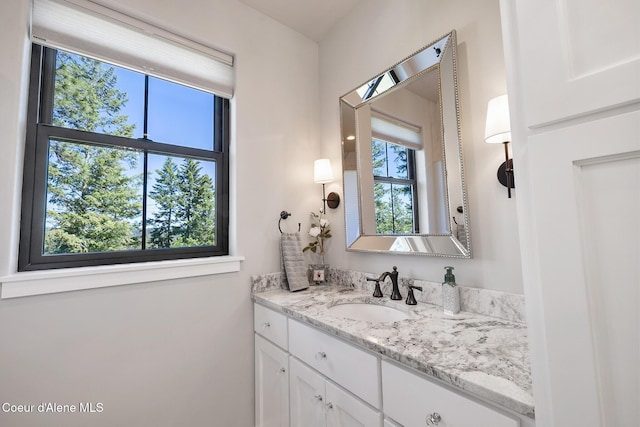 bathroom with vanity and a wealth of natural light