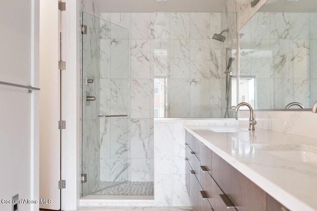 1579 W Riverstone Dr # 306, Coeur Dalene, ID 83814 - bathroom with a marble finish shower and vanity