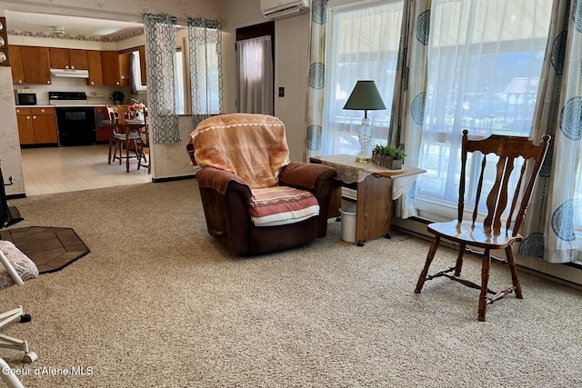 321 High St, Priest River, ID 83856 - interior space featuring an AC wall unit and light carpet