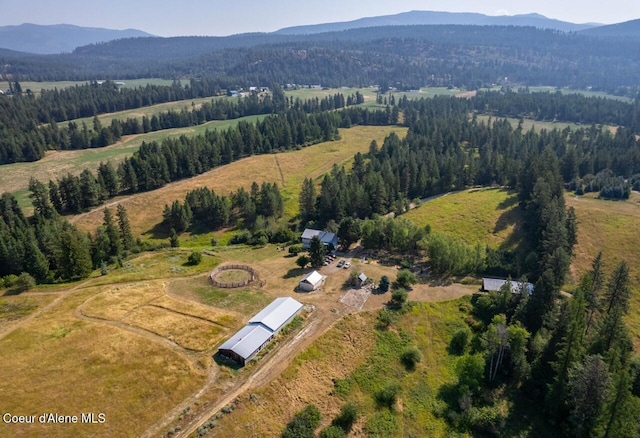 drone / aerial view with a mountain view