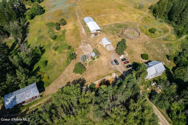 drone / aerial view featuring a rural view