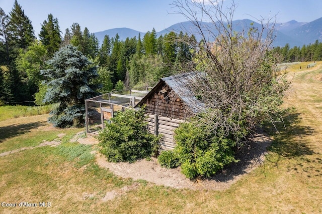exterior space with a mountain view