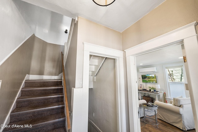 516 E Indiana Ave, Coeur Dalene, ID 83814 - staircase featuring wood finished floors and a wall unit AC