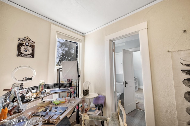 516 E Indiana Ave, Coeur Dalene, ID 83814 - office area with wood finished floors and crown molding