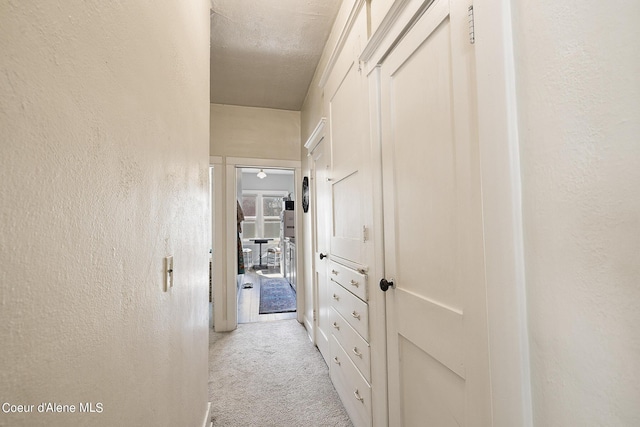 516 E Indiana Ave, Coeur Dalene, ID 83814 - hallway with light carpet and a textured wall