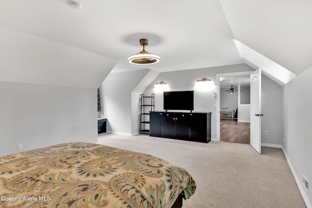 3825 E English Point Rd, Hayden, ID 83835 - bedroom with carpet flooring and vaulted ceiling