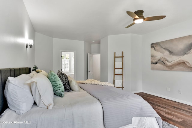 3825 E English Point Rd, Hayden, ID 83835 - bedroom with wood finished floors and ceiling fan