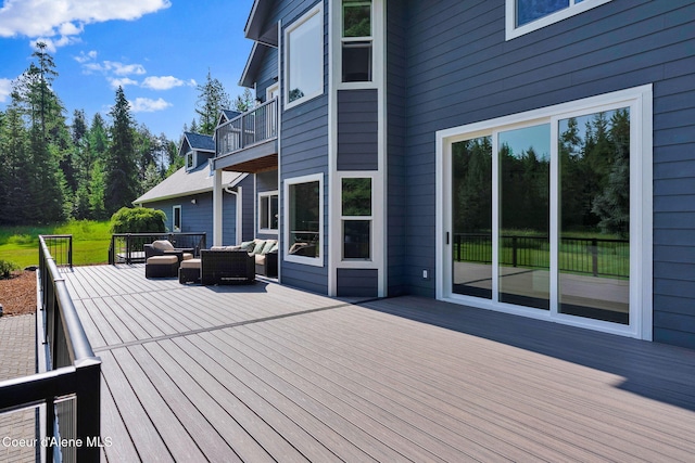 3825 E English Point Rd, Hayden, ID 83835 - deck featuring an outdoor hangout area