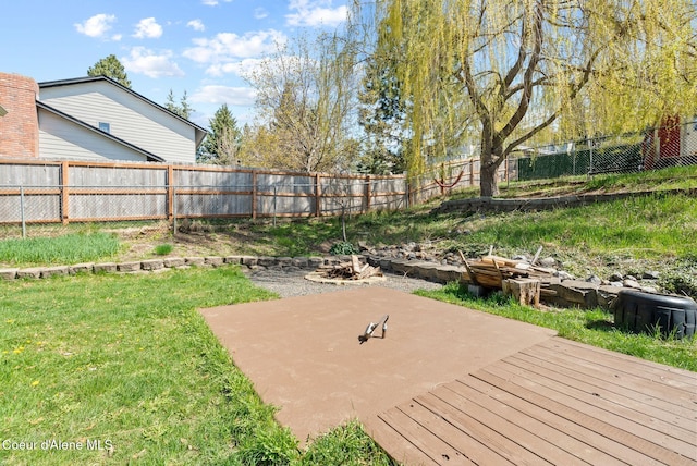 exterior space with a patio area and a fenced backyard