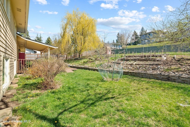 view of yard with fence