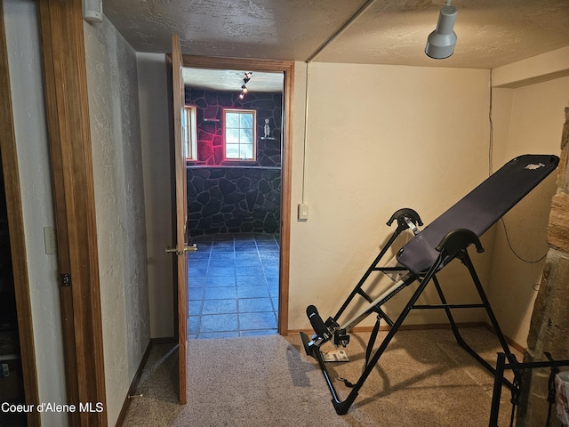 11268 N Friar Dr, Hayden, ID 83835 - exercise area with carpet and a textured ceiling