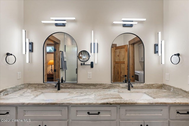 329 N Healing Dr, Blanchard, ID 83804 - full bath with a sink and double vanity