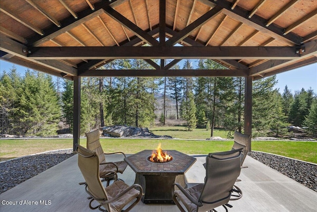 329 N Healing Dr, Blanchard, ID 83804 - view of patio / terrace featuring a fire pit