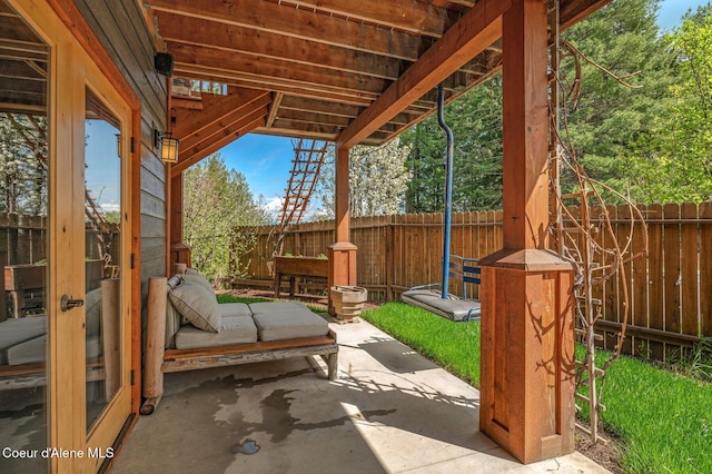 view of patio / terrace with a fenced backyard