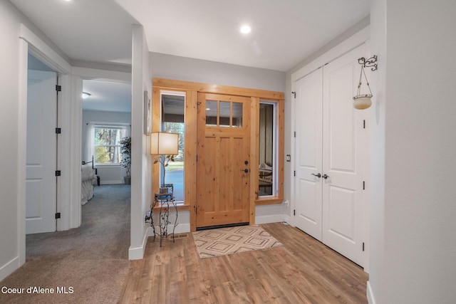 5867 W Sparrowhawk Dr, Rathdrum, ID 83858 - entrance foyer featuring recessed lighting, light wood-style flooring, and baseboards
