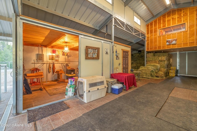 5867 W Sparrowhawk Dr, Rathdrum, ID 83858 - interior space featuring lofted ceiling and electric panel