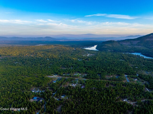 5867 W Sparrowhawk Dr, Rathdrum, ID 83858 - drone / aerial view with a forest view and a mountain view