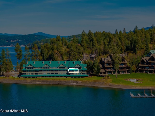 4549 S Arrow Point Dr # 207, Harrison, ID 83833 - birds eye view of property with a water and mountain view and a forest view