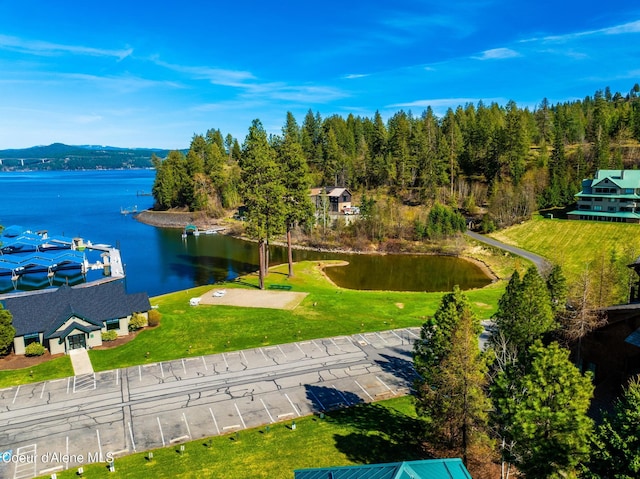 4549 S Arrow Point Dr # 207, Harrison, ID 83833 - birds eye view of property with a water view and a wooded view
