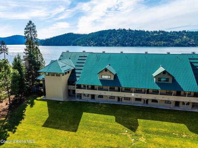 4549 S Arrow Point Dr # 207, Harrison, ID 83833 - exterior space with a forest view and a water and mountain view