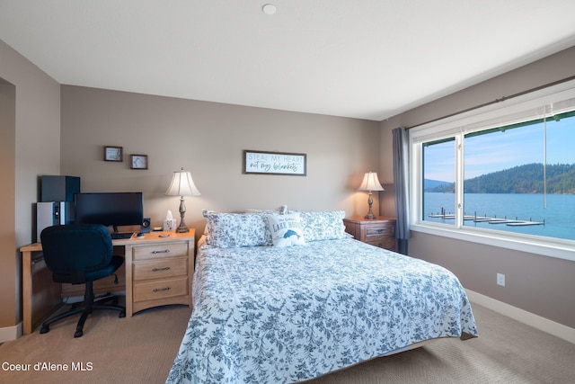 4549 S Arrow Point Dr # 207, Harrison, ID 83833 - bedroom with baseboards and light carpet