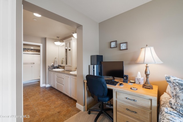 4549 S Arrow Point Dr # 207, Harrison, ID 83833 - office area with baseboards and a sink