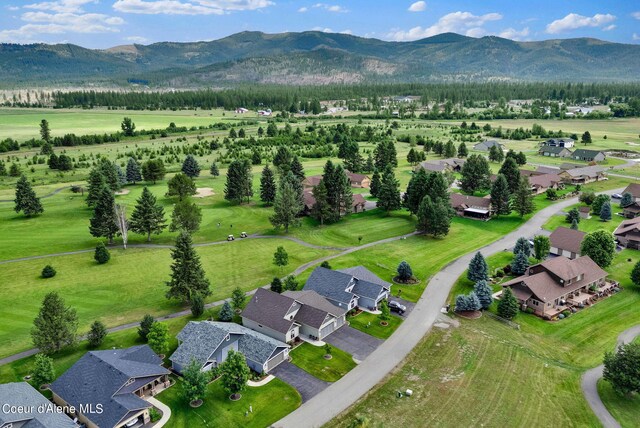 aerial view featuring a residential view and a mountain view
