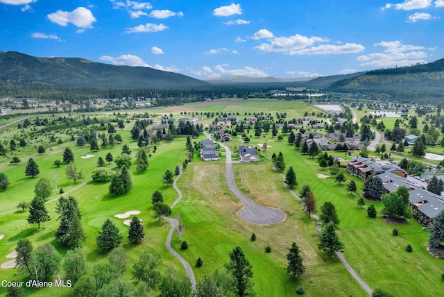 aerial view with a mountain view
