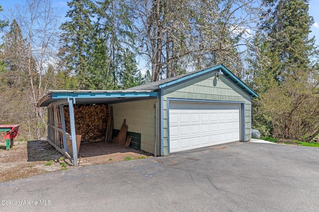 garage featuring a detached garage