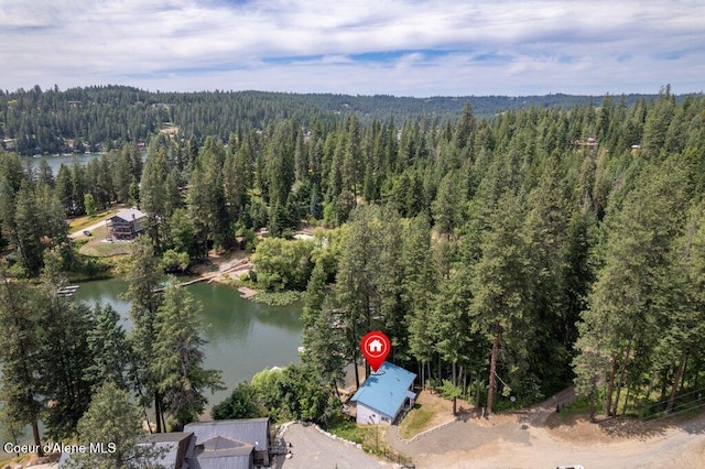 14314 N Waters Edge Ct, Hayden, ID 83835 - aerial view of property's location with a forest and a nearby body of water