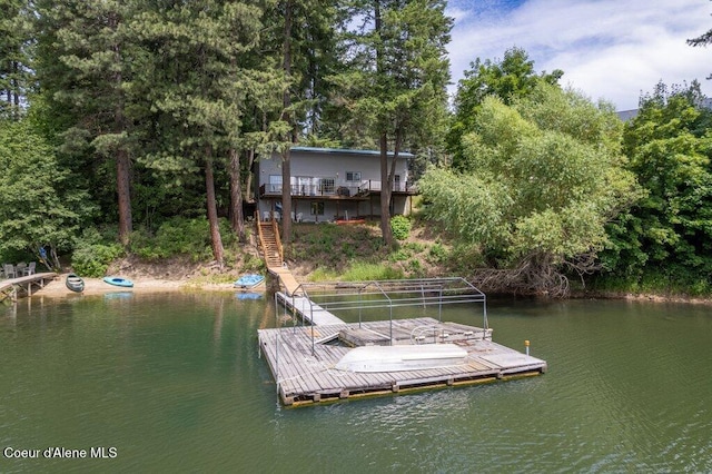 14314 N Waters Edge Ct, Hayden, ID 83835 - dock featuring stairway and a water view