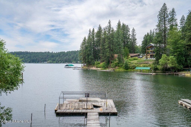 14314 N Waters Edge Ct, Hayden, ID 83835 - dock area with a water view and a view of trees