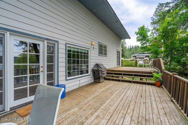 14314 N Waters Edge Ct, Hayden, ID 83835 - wooden terrace featuring grilling area