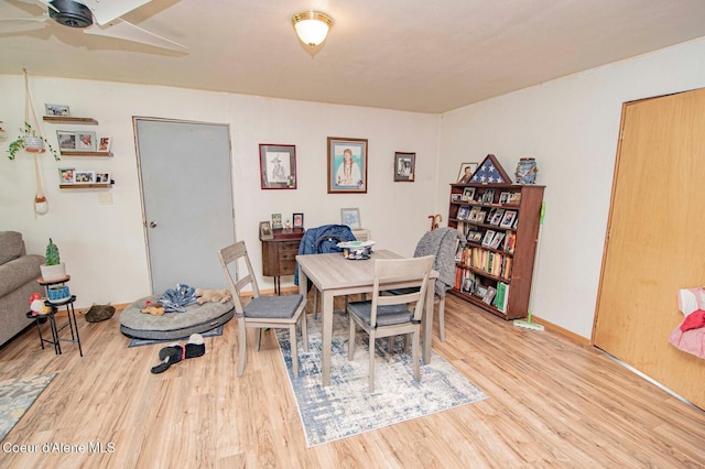2884 Morris Rd, Naples, ID 83847 - dining area with wood finished floors and ceiling fan