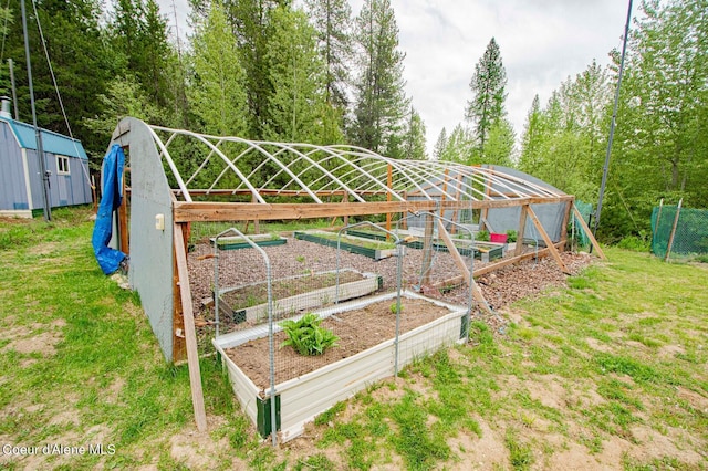 2884 Morris Rd, Naples, ID 83847 - view of yard featuring an outdoor structure and a vegetable garden