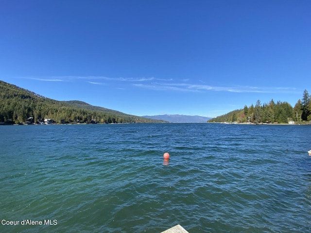 water view with a mountain backdrop