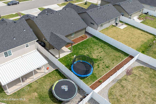 drone / aerial view with a residential view