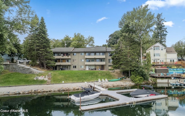 720 N 3rd Ave Unit 12, Sandpoint, ID 83864 - dock area with a water view and a yard