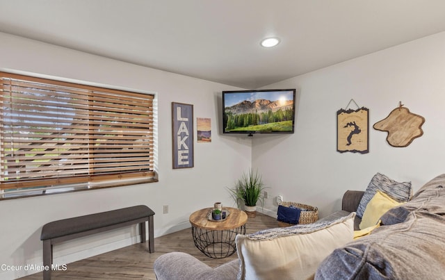 720 N 3rd Ave Unit 12, Sandpoint, ID 83864 - living area featuring baseboards, wood finished floors, and recessed lighting