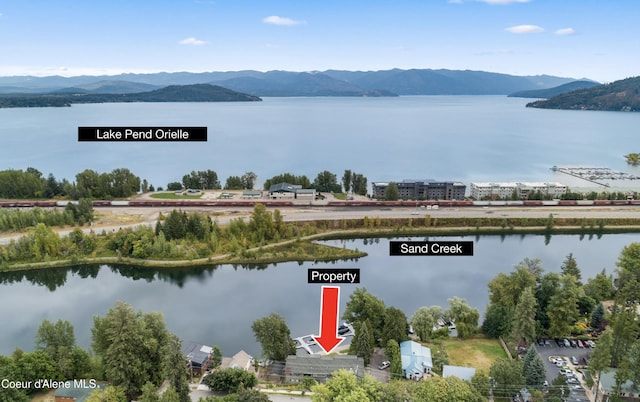 720 N 3rd Ave Unit 12, Sandpoint, ID 83864 - drone / aerial view of a water and mountain view
