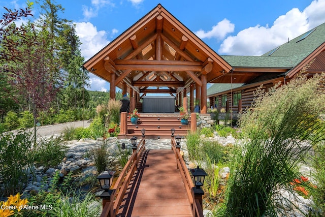 view of property's community with a gazebo