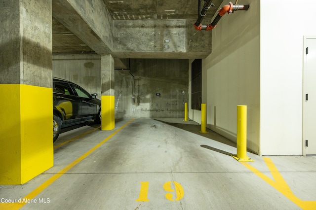 view of parking garage