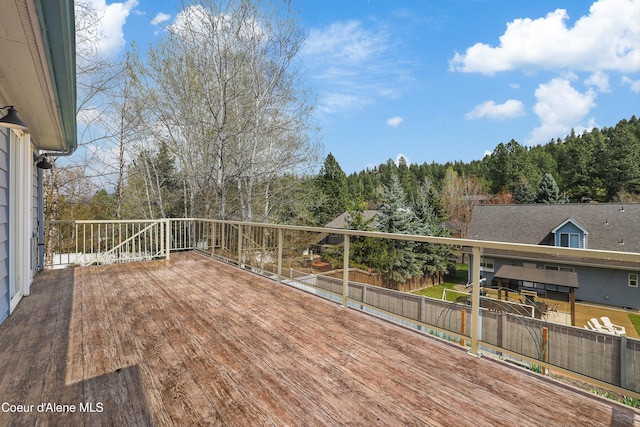 956 N Armstrong Dr, Coeur Dalene, ID 83814 - wooden deck with a forest view