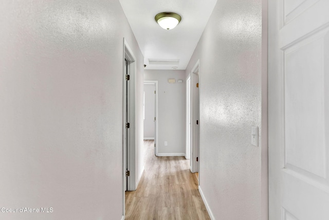 1002 E St Elias Ct, Post Falls, ID 83854 - hallway featuring light wood-style floors, a textured wall, and baseboards