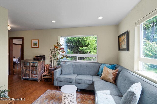 917 E Young Ave, Coeur Dalene, ID 83814 - living room featuring healthy amount of natural light, wood finished floors, and recessed lighting